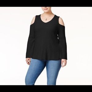 Style and Co plus size cold shoulder sweater